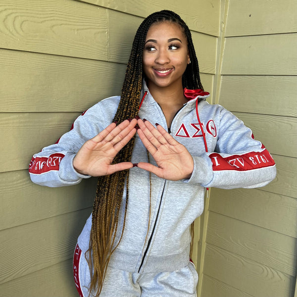 Delta Grey Tapered Sweatsuit Jacket (Unisex Size)