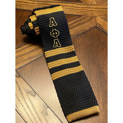 Black and Old Gold Alpha Knit Tie