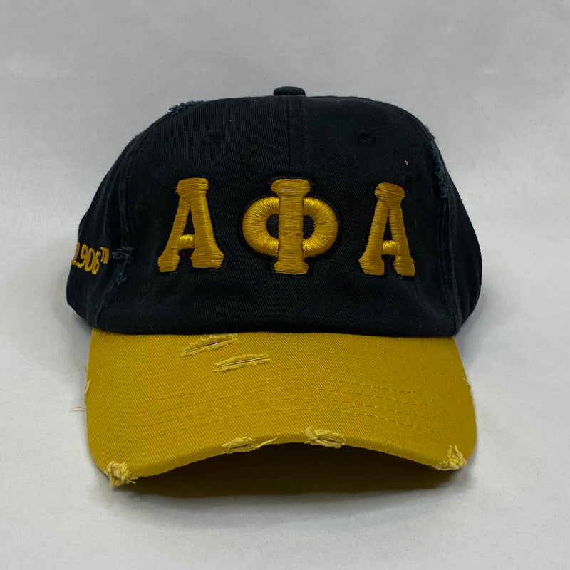 “AΦΑ” Alpha Black & Old Gold Dad Hat