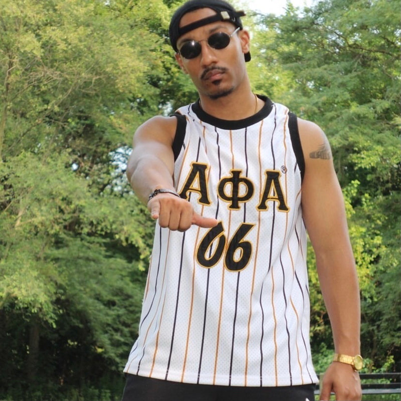 Alpha Pinstripe Basketball Jersey