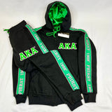 AKA Black Tapered Sweatsuit Jacket (Unisex Size)