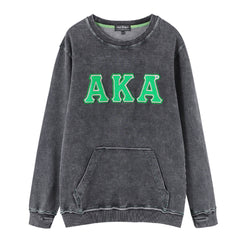 AKA Black Denim Chenille Crewneck (Unisex Size)