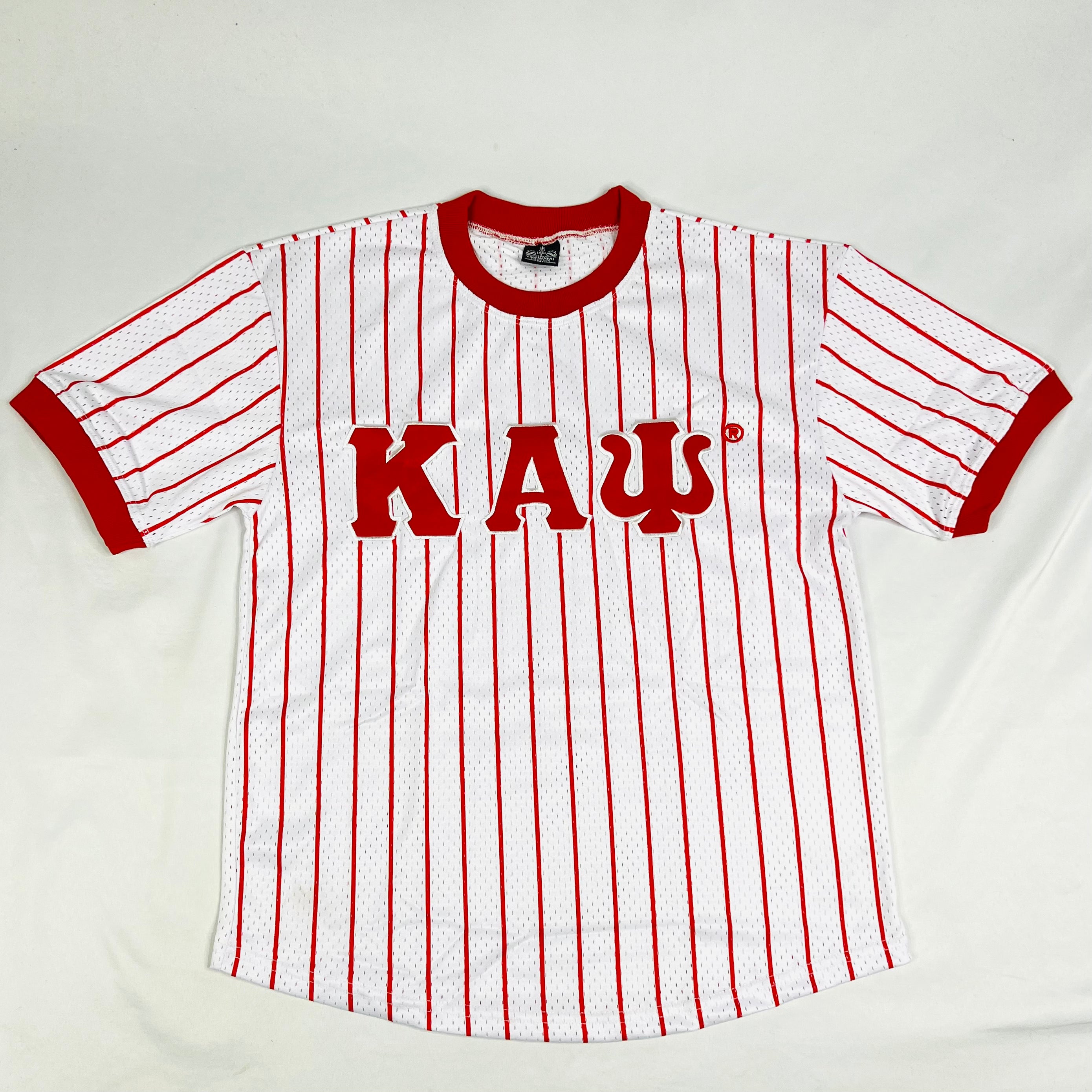 Kappa White Pinstripe Baseball Jersey