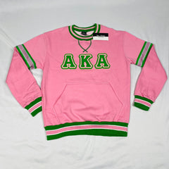 AKA Pink Stripe Chenille Crewneck (Unisex Size)