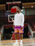 Omega Faded Pinstripe Heavy Mesh Basketball Shorts