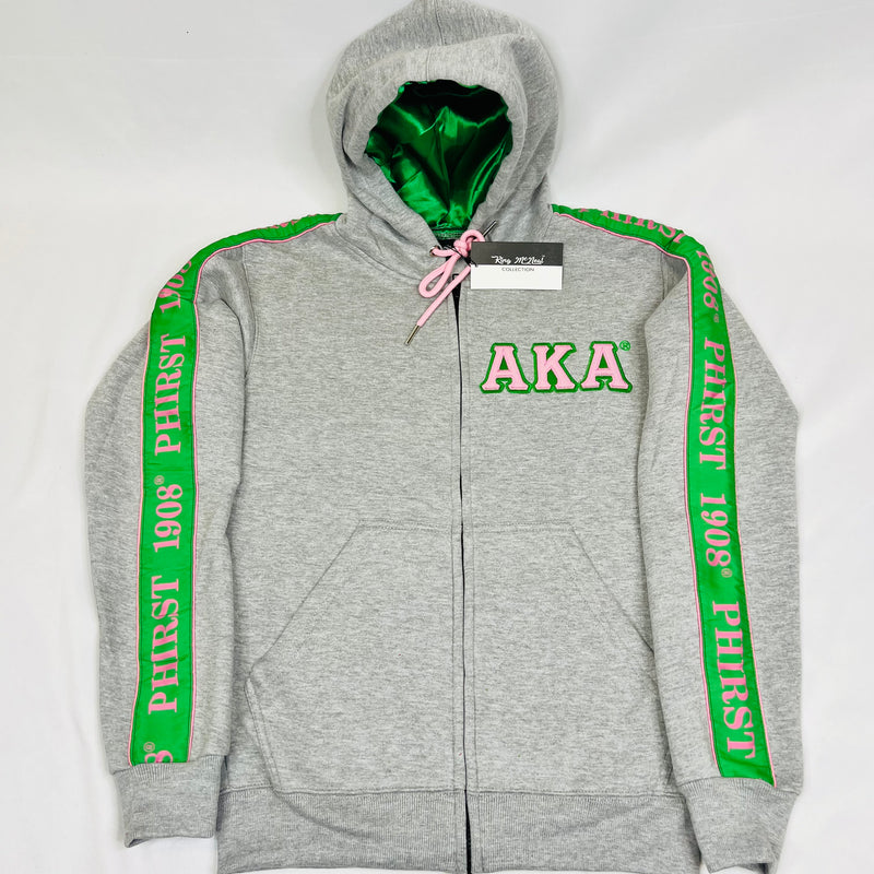 AKA Grey Tapered Sweatsuit Jacket (Unisex Size)