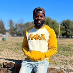 Alpha Neutral/Gold Chenille Pocket Crewneck