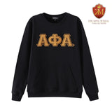 Alpha Black Pocket Chenille Crewneck