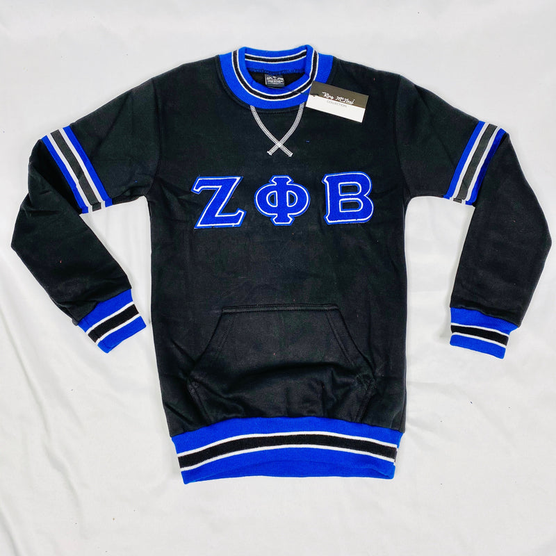 Zeta Phi Beta Black Chenille Crewneck