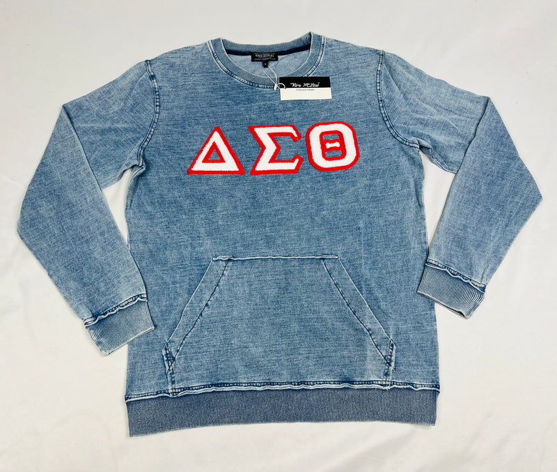 Delta Denim Chenille Crewneck