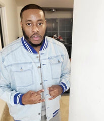 Blu jean Phi Beta Sigma Bomber Jacket