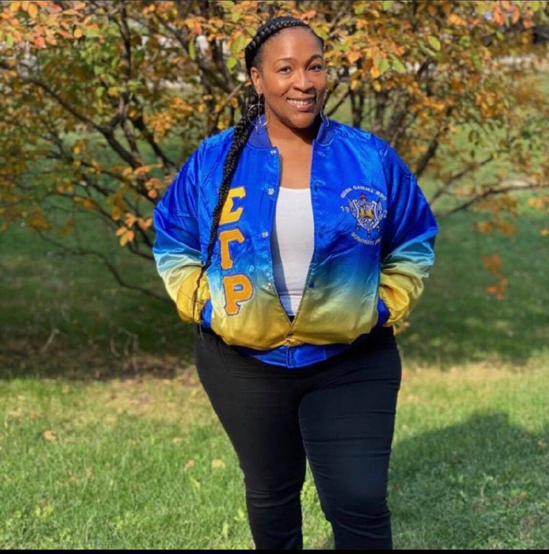 Sigma Gamma Rho Ombré Bomber Jacket