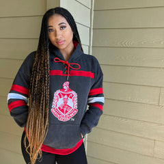 Delta Black Acid Wash Hockey Hoodie Unisex