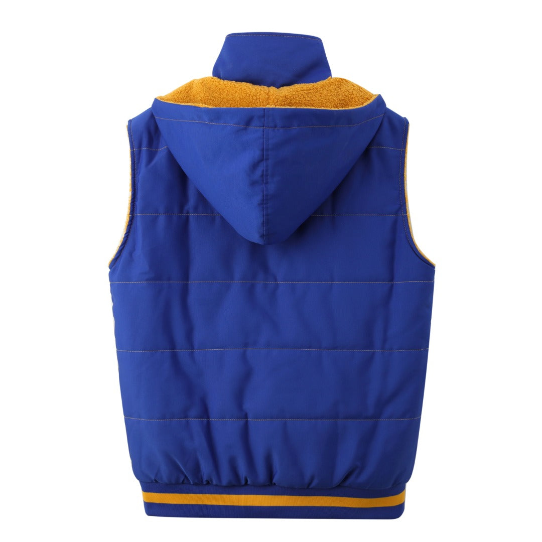 SGRho Hooded Puffer Vest Sherpa Lining