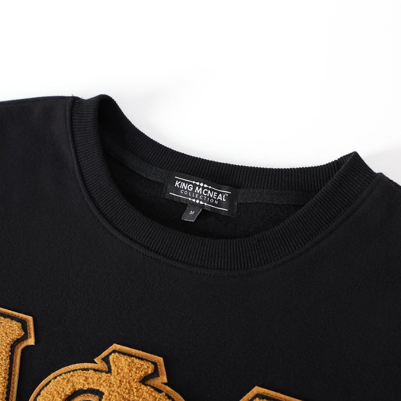 Alpha Black Pocket Chenille Crewneck