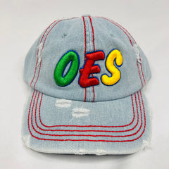 OES Light Denim Hat Red Stitch