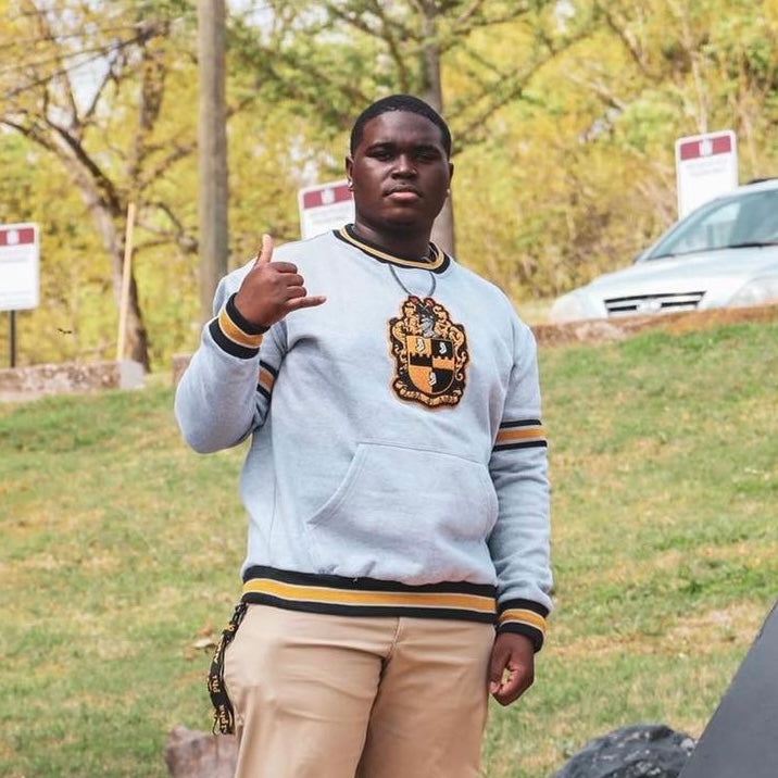Alpha Grey Crest Chenille Crewneck