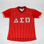 Delta Diva Red Pinstripe Baseball Jersey