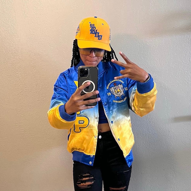 Sigma Gamma Rho Ombré Bomber Jacket