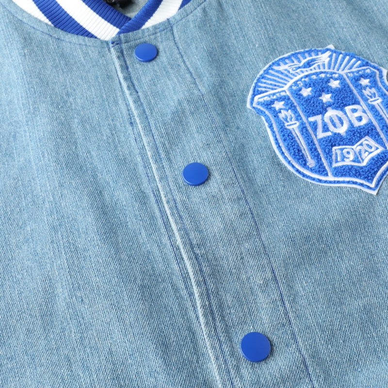 Zeta Denim Bomber Jacket Read Description