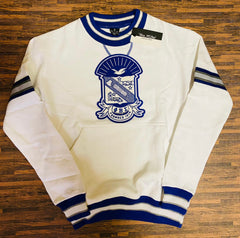 Phi Beta Sigma White Crest Chenille Crewneck