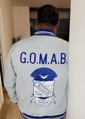 Blu jean Phi Beta Sigma Bomber Jacket