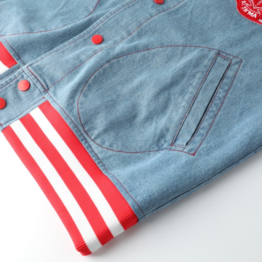 Delta Denim Bomber Jacket Read Description