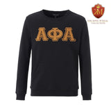 Alpha Black Pocket Chenille Crewneck