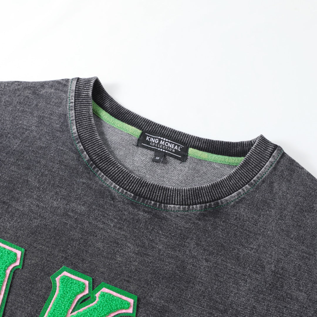 AKA Black Denim Chenille Crewneck (Unisex Size)