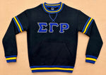 SGRho Black Chenille Pocket Crewneck