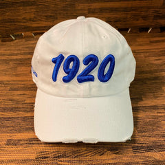 Zeta 1920 White Distressed Hat