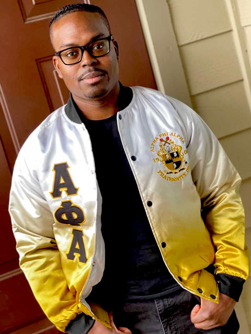 Alpha Phi Alpha Faded Bomber Jacket