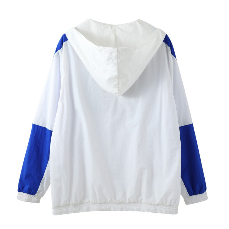 Zeta White Half Zip Windbreaker Jacket