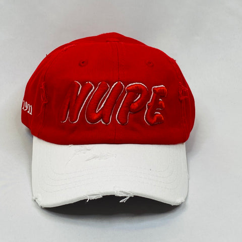 “NUPE” Kappa Alpha Psi Red & White distressed hat