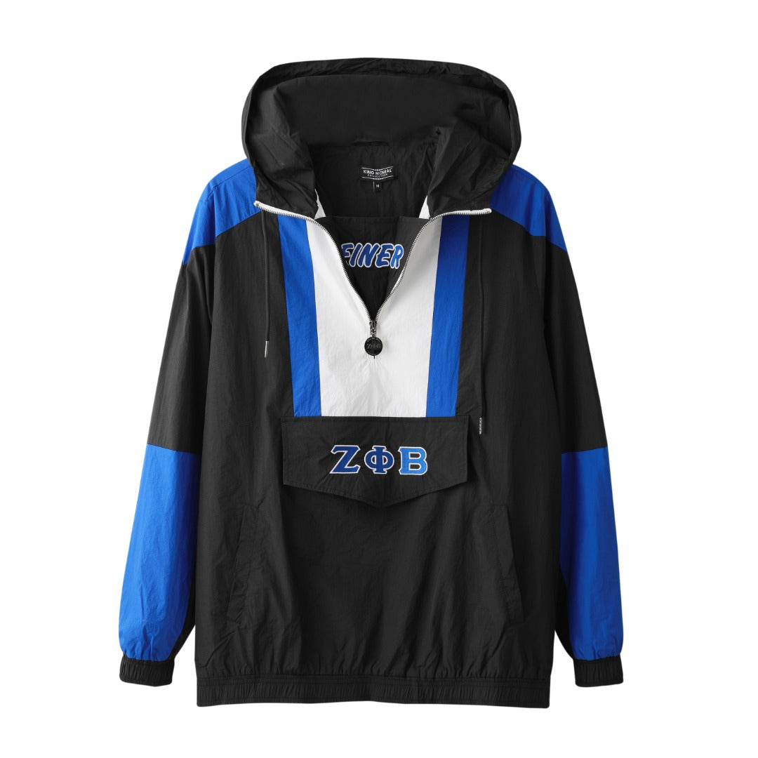 Zeta Black Half Zip Windbreaker Jacket