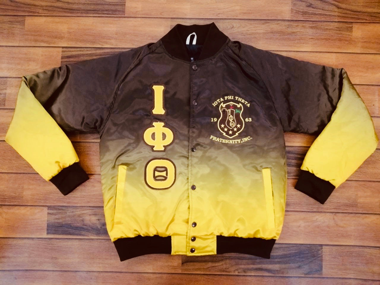 Faded Iota Phi Theta Bomber Jacket