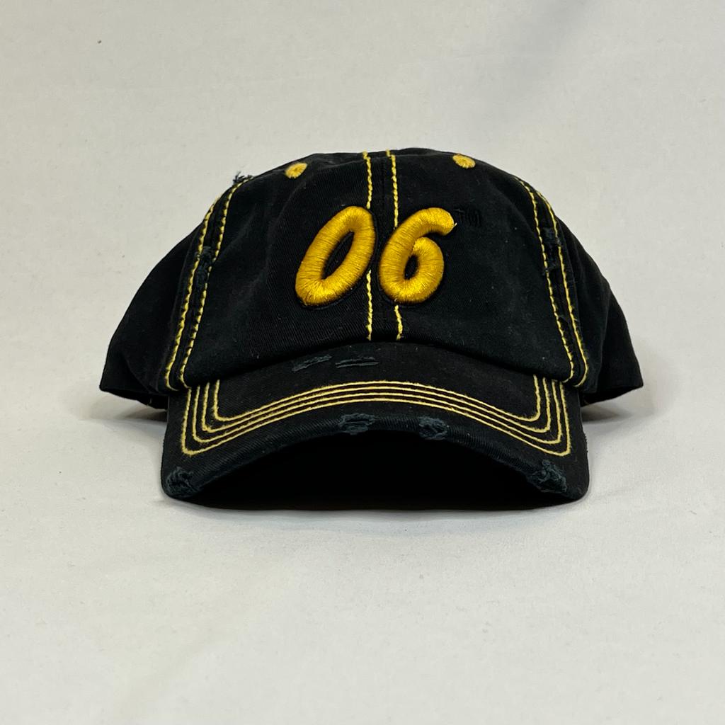 “06” Black & Old Gold Stitch Hat