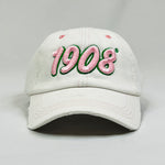 1908 White Denim Distressed Hat