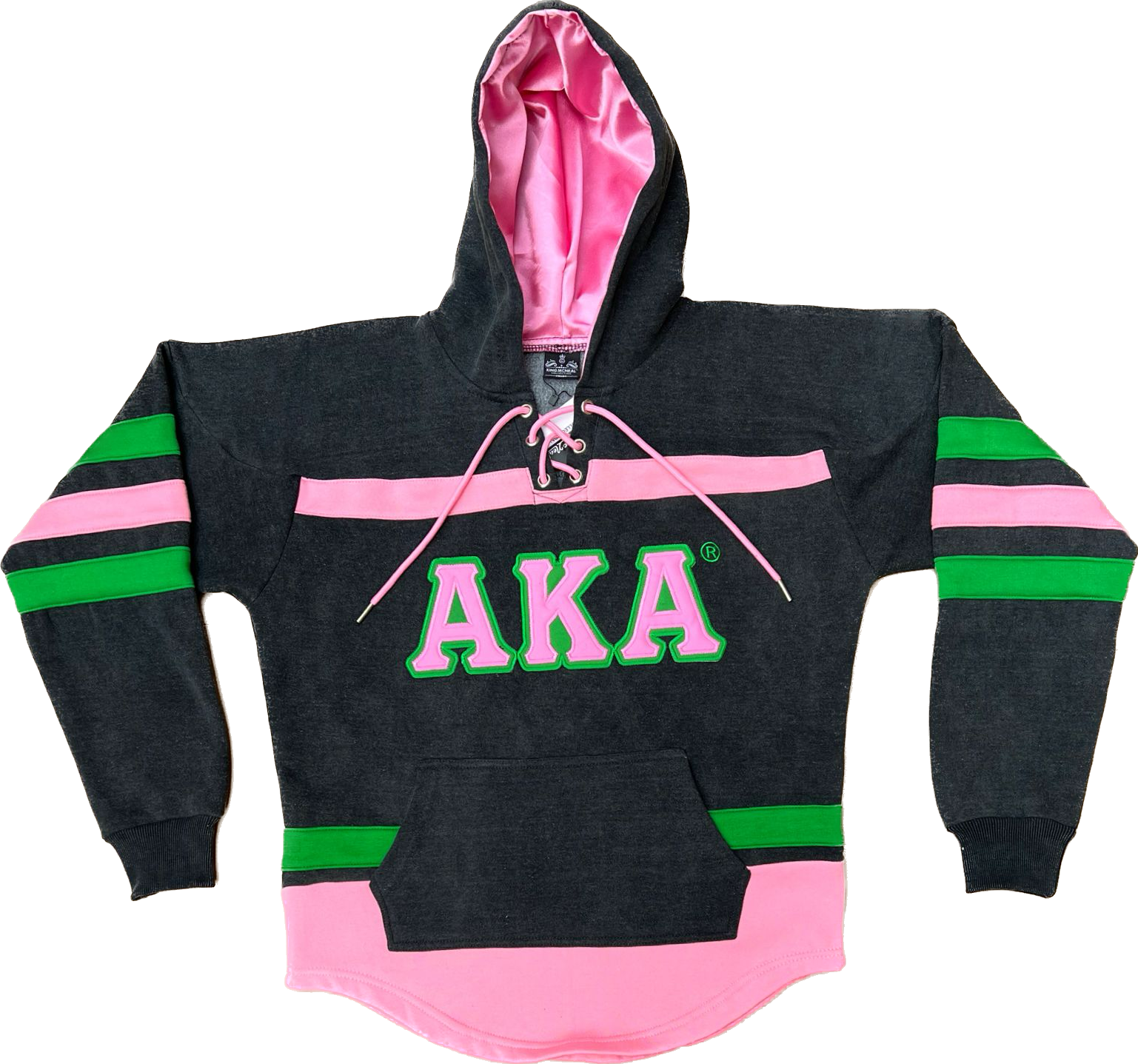 AKA Black Acid Wash Hockey Hoodie Unisex Size