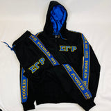 SGRho Black Tapered Sweatsuit Jacket (Unisex Size)