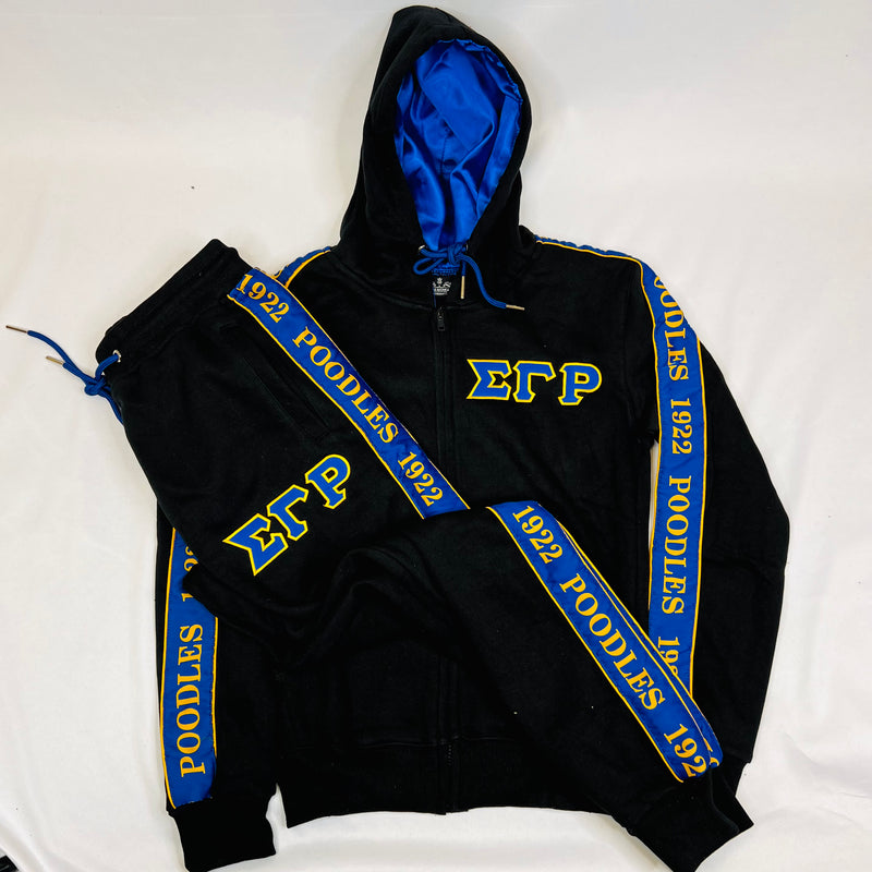 SGRho Black Tapered Sweatsuit Jacket (Unisex Size)
