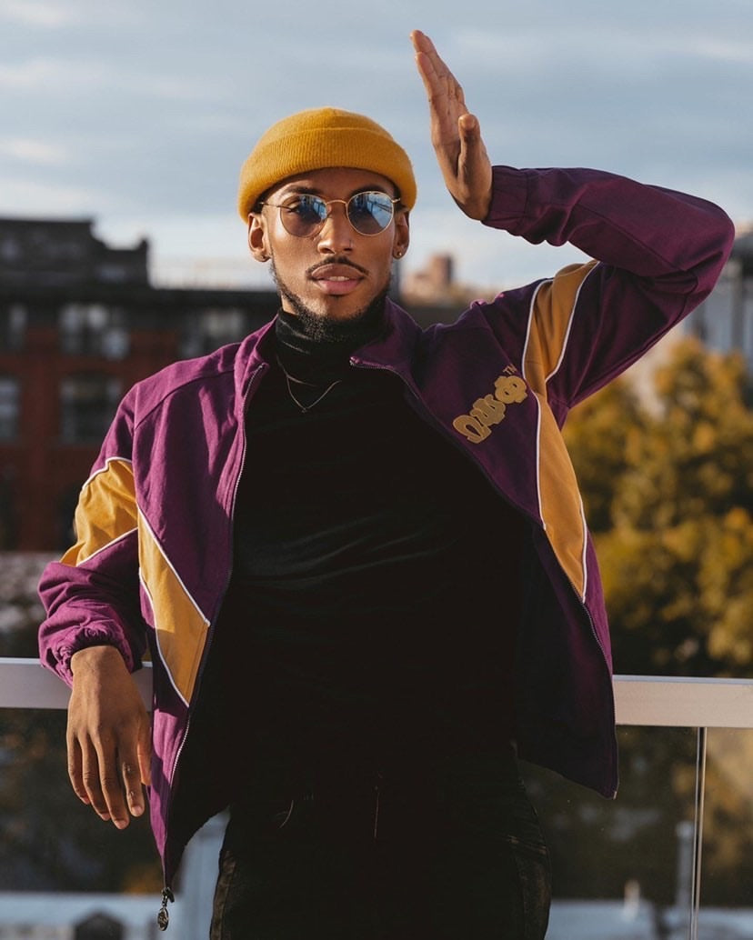 Omega Purple Denim and Old Gold Suede Jacket