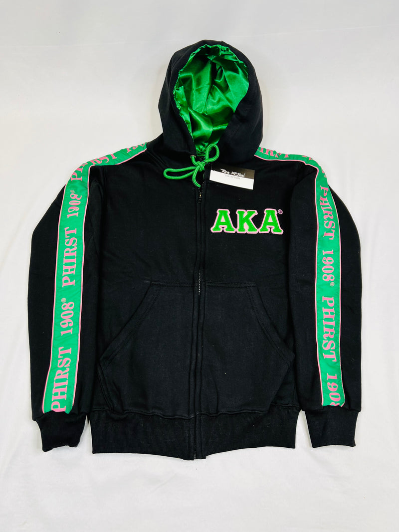 AKA Black Tapered Sweatsuit Jacket (Unisex Size)