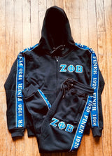 Zeta Black Tapered Sweatsuit Jacket (Unisex Size)