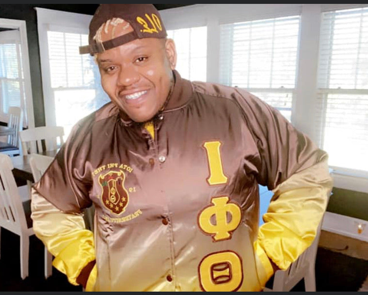 Faded Iota Phi Theta Bomber Jacket