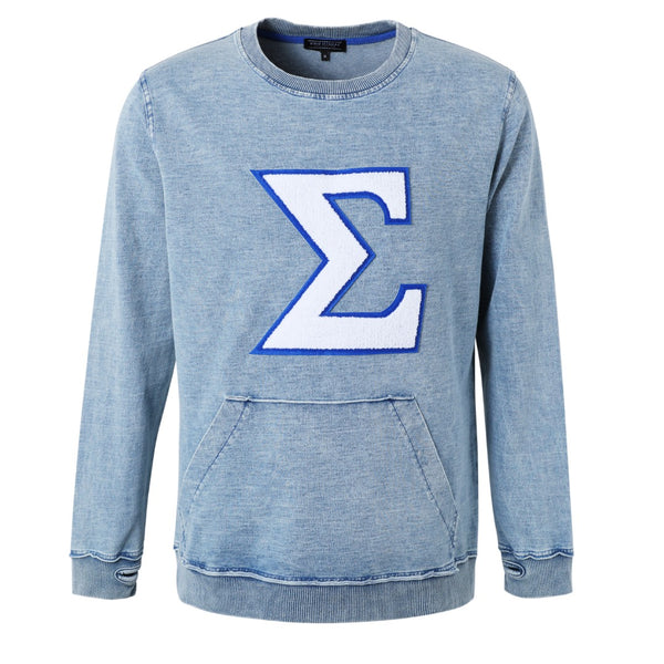 Sigma Denim Chenille Crewneck