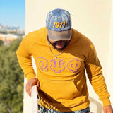 Omega Gold Letter Chenille Crewneck