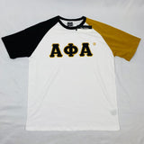 Alpha Letter White Opposite Sleeve Premium Shirt