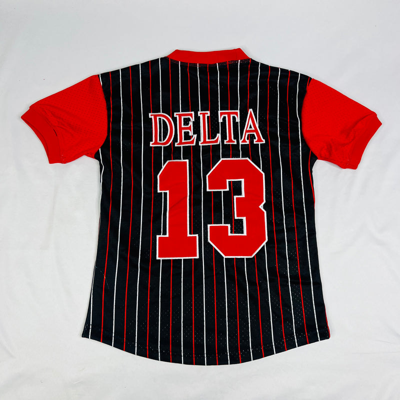 Delta Black Pinstripe Baseball Jersey
