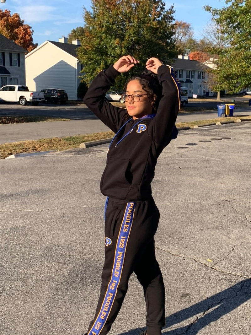 SGRho Black Tapered Sweatsuit Joggers (Unisex Size)